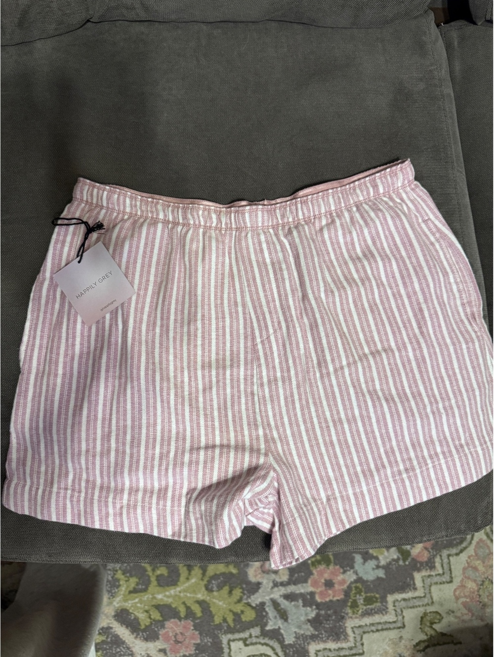 Happily grey soft cotton shorts with pockets